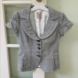 Nanette Lepore Striped Short Sleeve Blazer